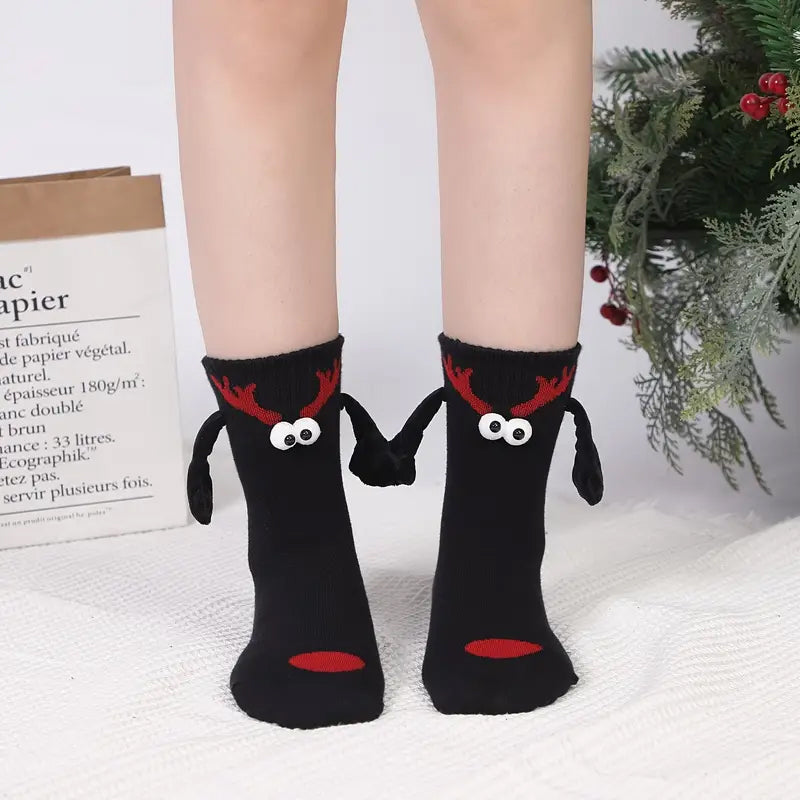 BowLift | Magnetic Socks Winter Edition Couple Hand in Hand Socks