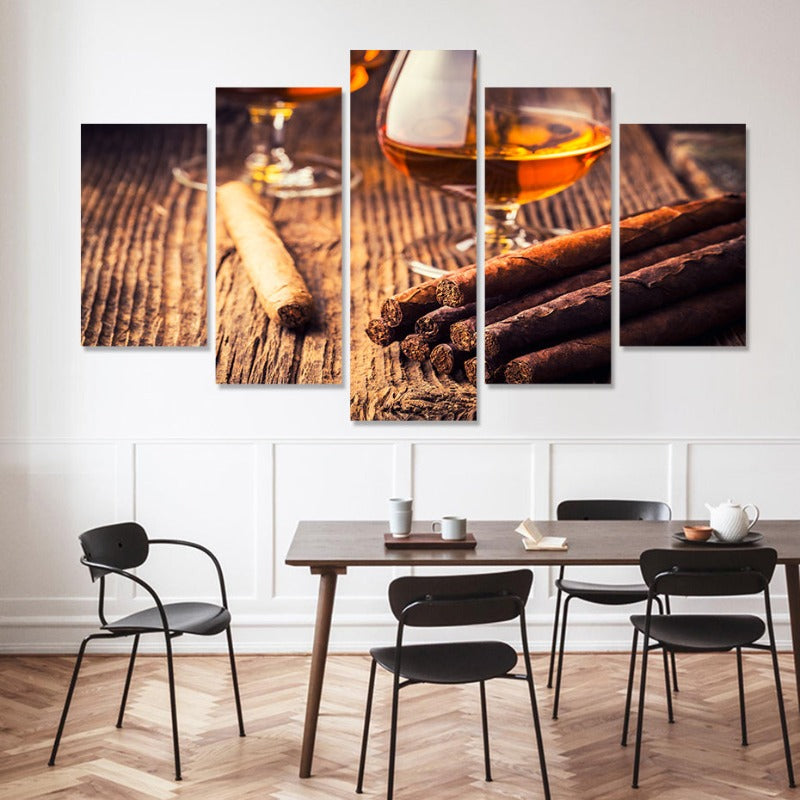 5 Piece Brown Modern Art - Canvas Wall Art Painting | Bowlift