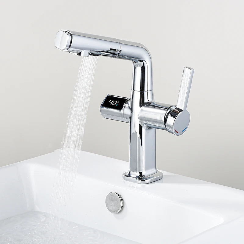 BowLift | Elegant House Brass Aqua View Bathroom Digital Faucet