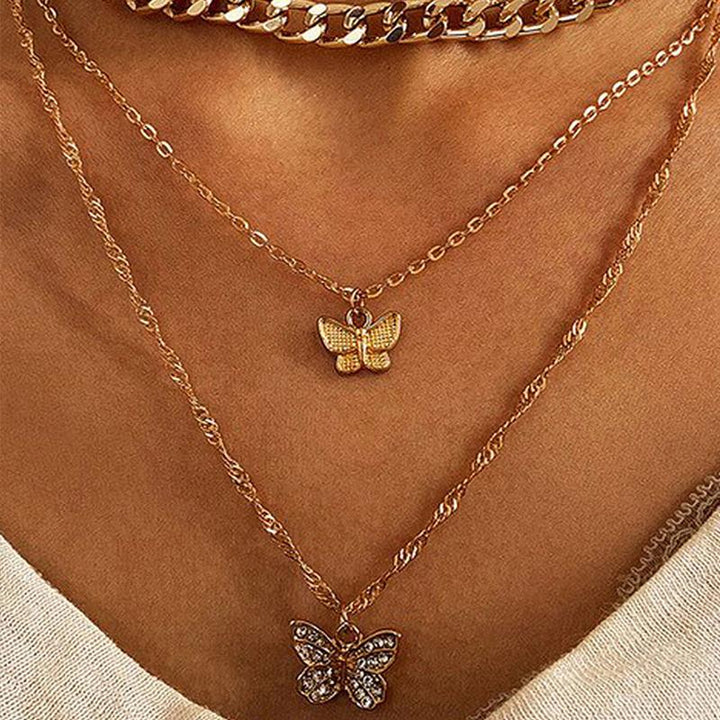BowLift | Stacked Butterfly Pendant Necklace
