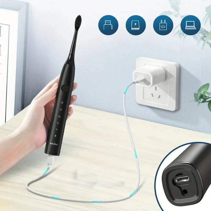 BowLift | SonicPure Rechargeable Toothbrush – Whisper-Quiet, Powerful & Including 8 Brush Heads