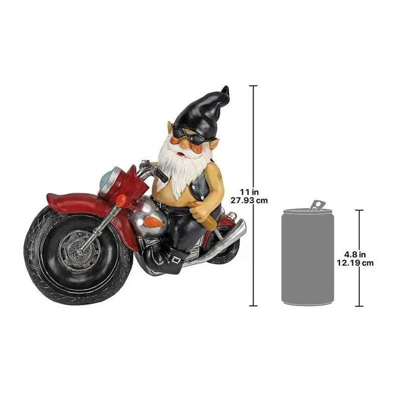 The Biker Gnome Statue Mini Garden Decoration | Bowlift