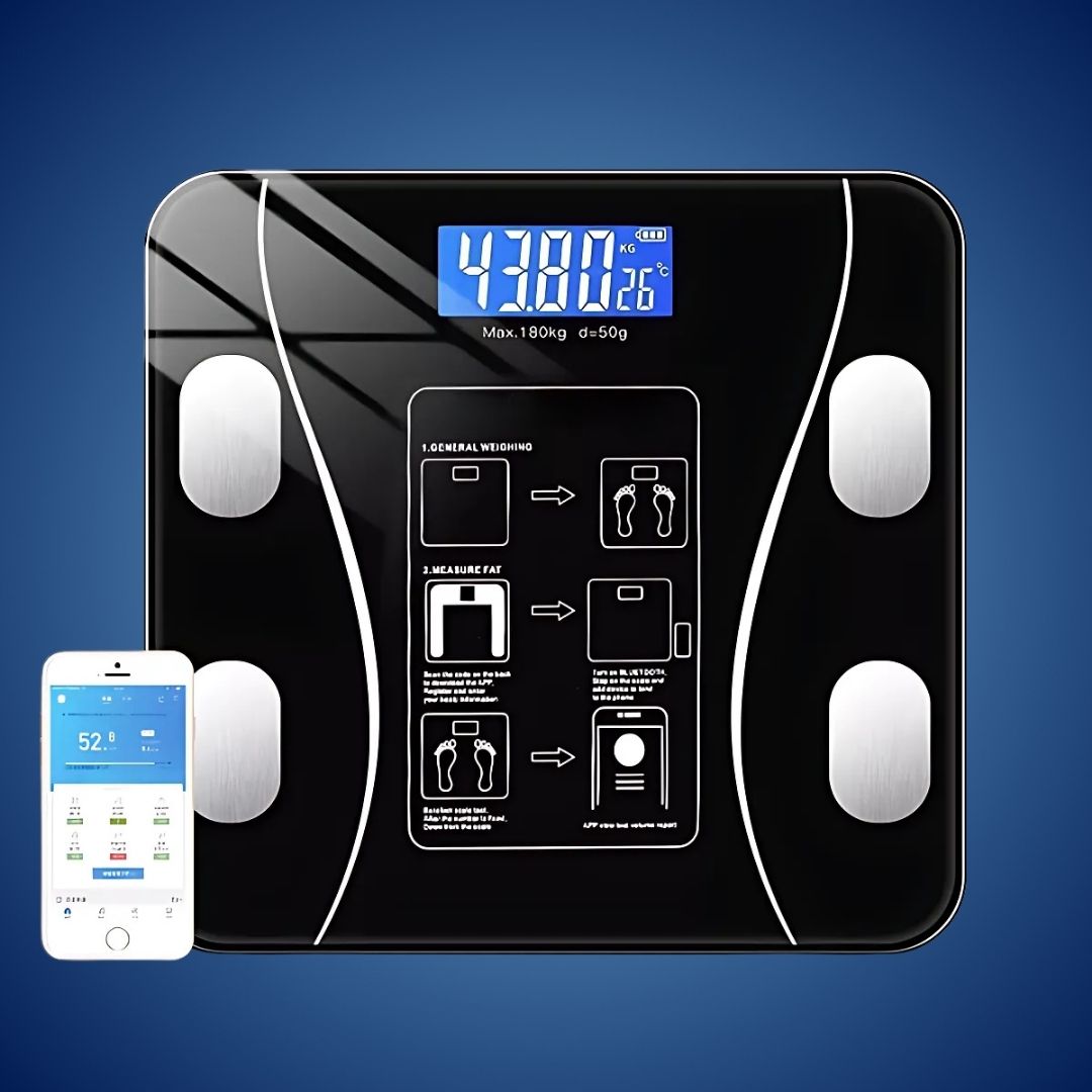 BodyMetrics Smart Body Composition Scale | BMI Fat Scale - Measures Weight - Calculates Body Fat - Tracks Fitness Bowlift