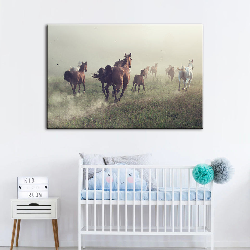 Running Horses - Canvas Wall Art Painting | Bowlift