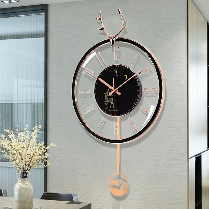 Luxurious silent wall clock – Modern design with large dial for living room | Bowlift