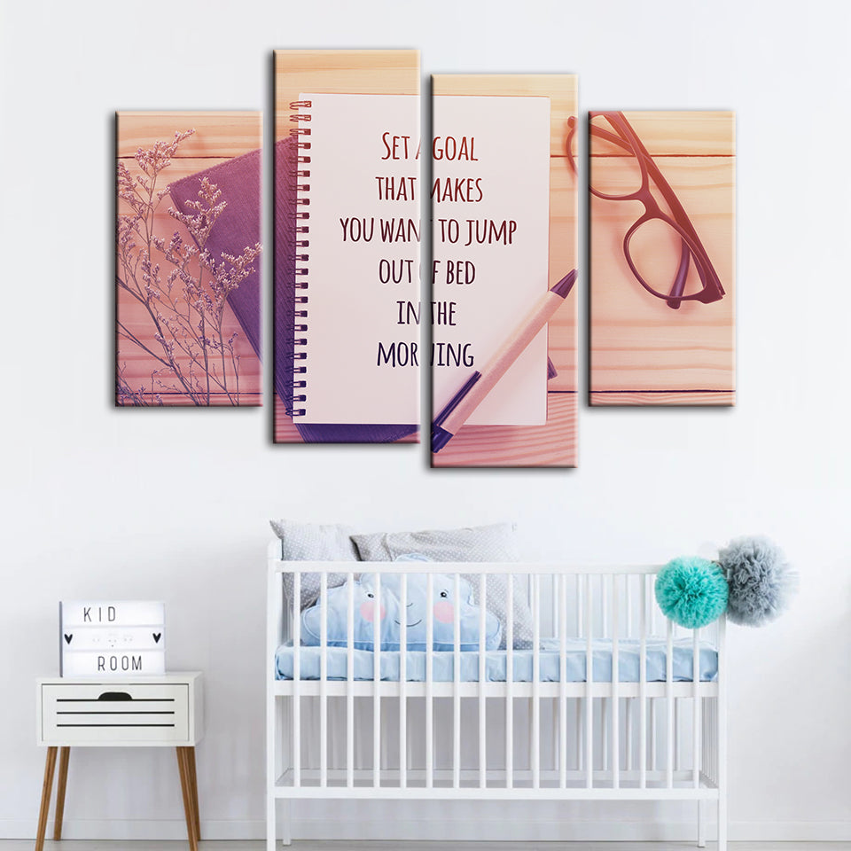 Set A Goal 4 Piece - Canvas Wall Art Painting | Bowlift