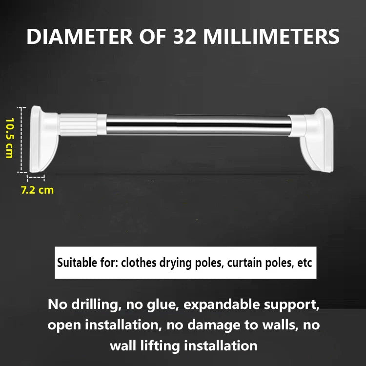 BowLift | Adjustable Drill-Free Rod – Stainless Steel Curtain Rod