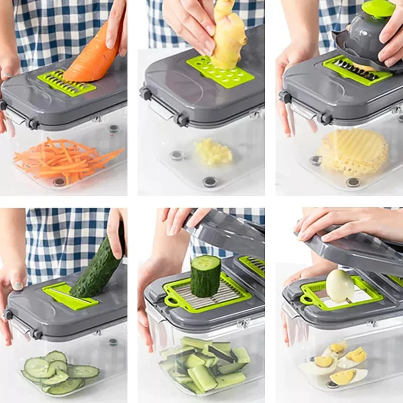 Vegetable Chopper Colander Basket Cutter Bowlift