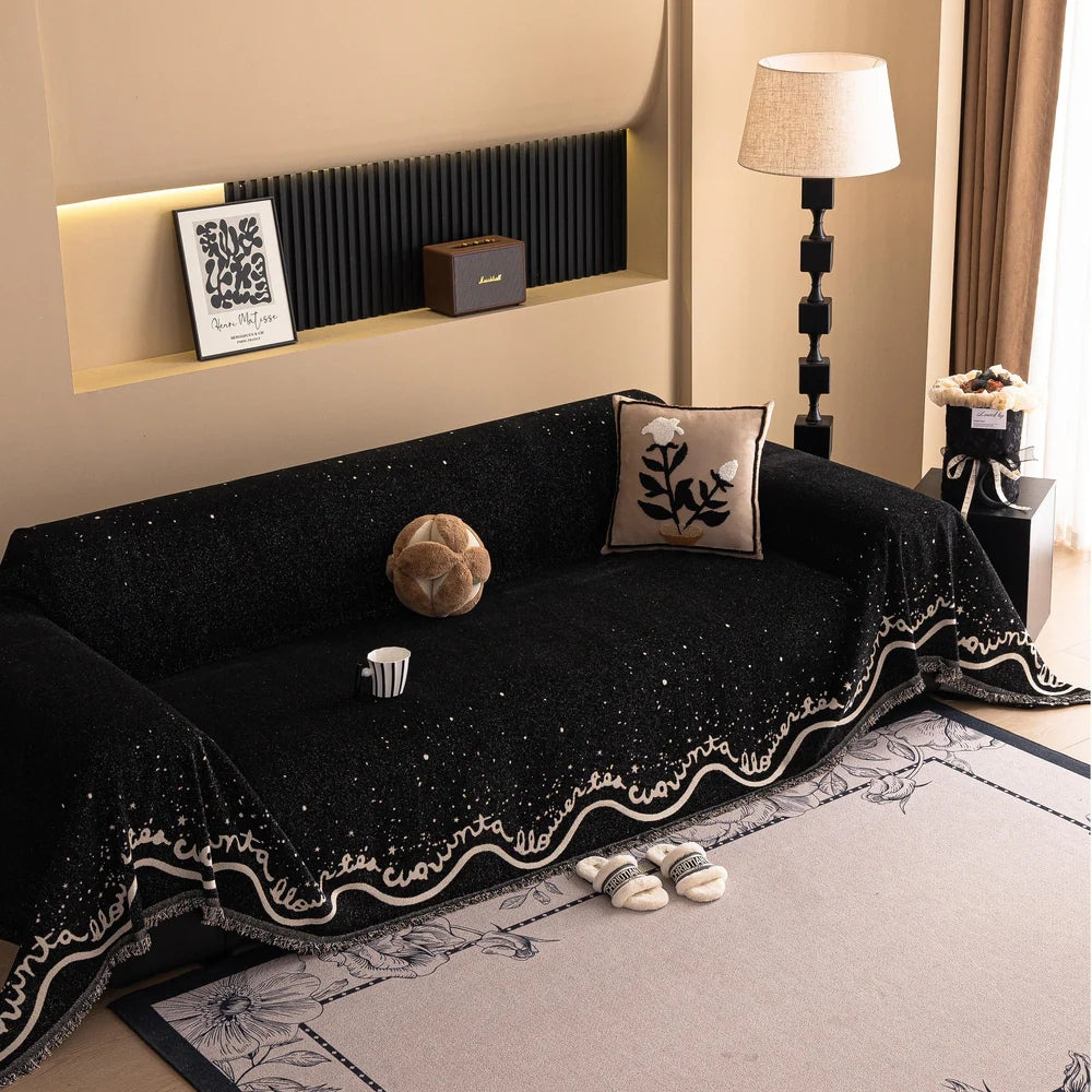 BowLift | Cursive Glittering Chenille Sofa Cover