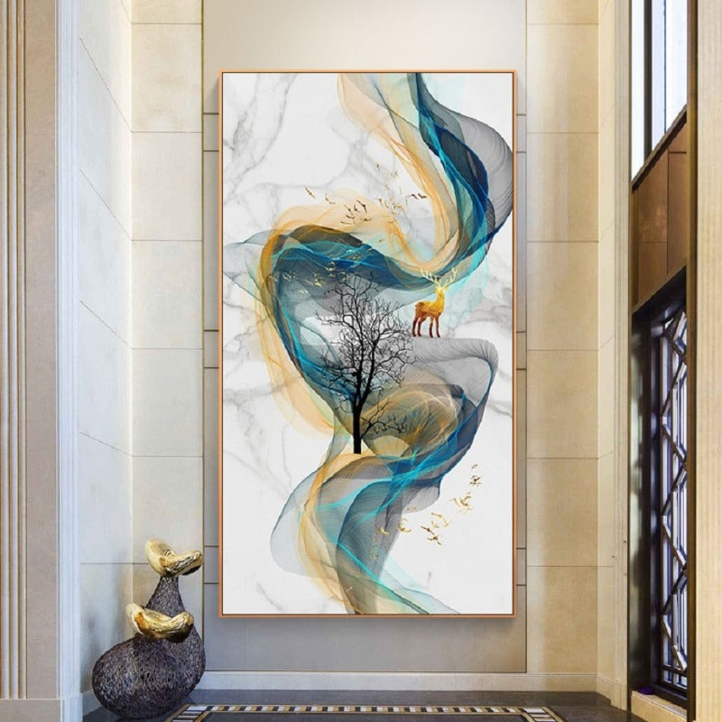 Deer In Full Spirit - Canvas Wall Art Painting | Bowlift