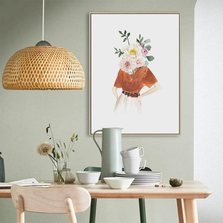 Pink Trendy Woman Print Feminine Fashion - Canvas Wall Art Painting | Bowlift