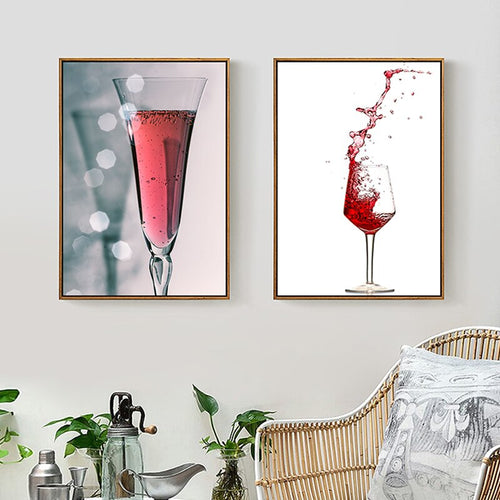 But First Wine Red Wine - Canvas Wall Art Painting | Bowlift