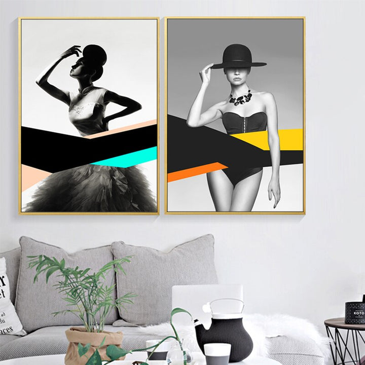 Model Figure  - Canvas Wall Art Painting | Bowlift