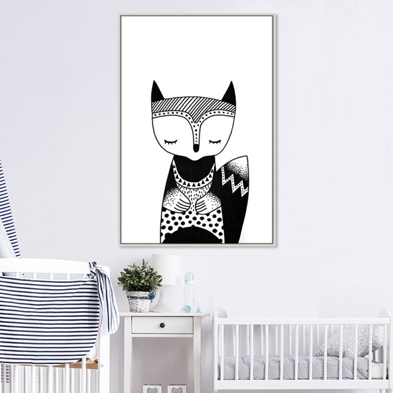 Woodland Bear Fox Cat - Canvas Wall Art Painting | Bowlift