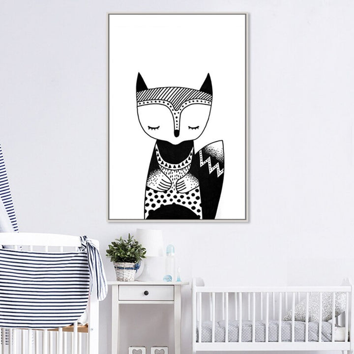 Woodland Bear Fox Cat - Canvas Wall Art Painting | Bowlift