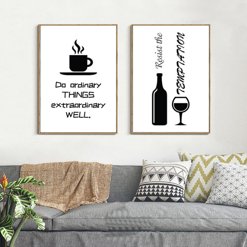 Minimalist Food Wine - Canvas Wall Art Painting | Bowlift