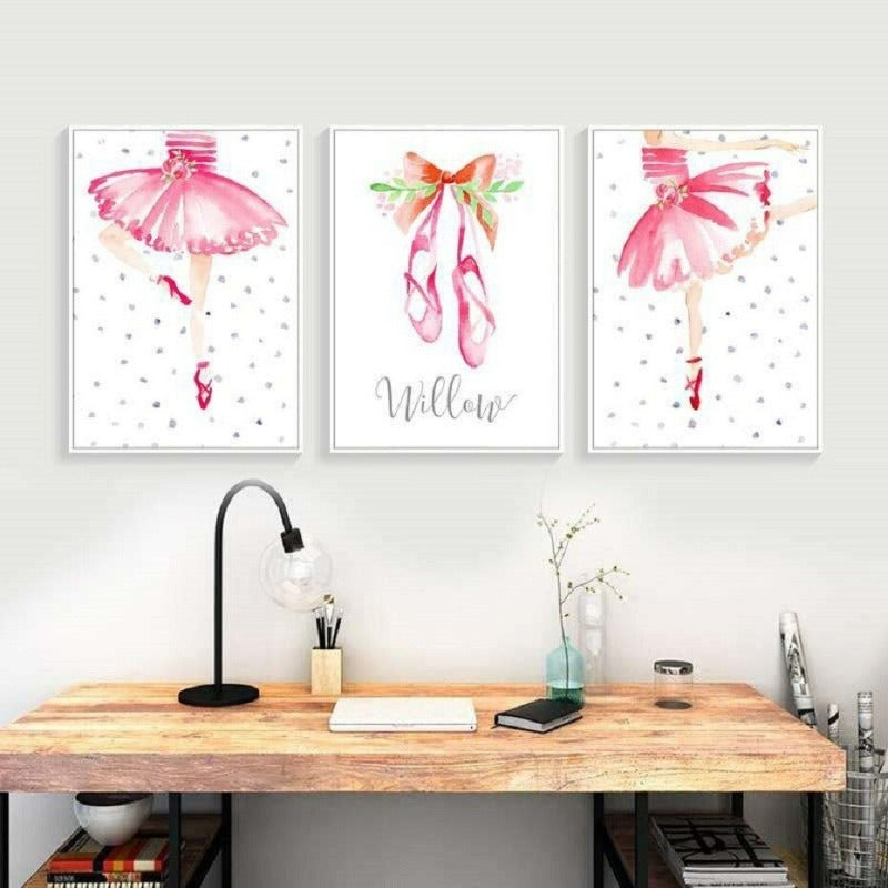 Nordic Minimalist Refresh Ballet Girl - Canvas Wall Art Painting | Bowlift
