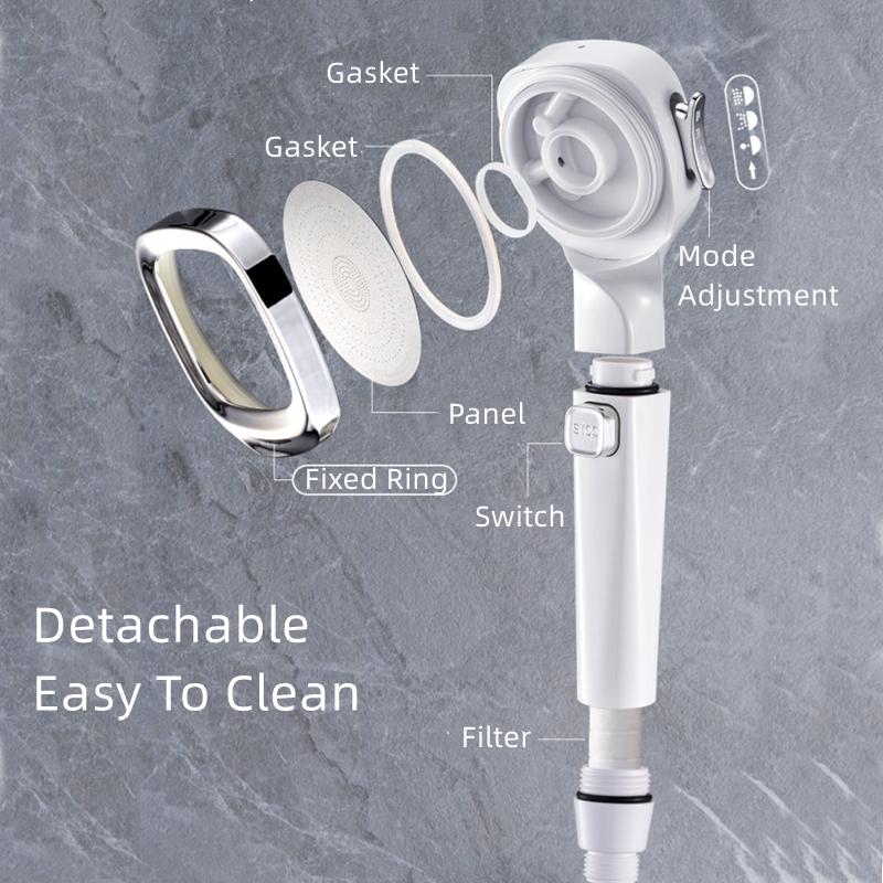 BowLift | 4-mode Handheld Pressurized Shower Head with Pause Switch