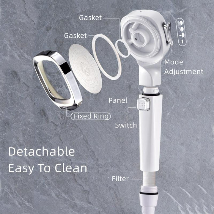 BowLift | 4-mode Handheld Pressurized Shower Head with Pause Switch