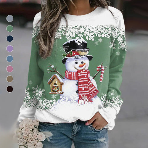 BowLift | Multicolor Snowman Print Christmas Sweatshirt