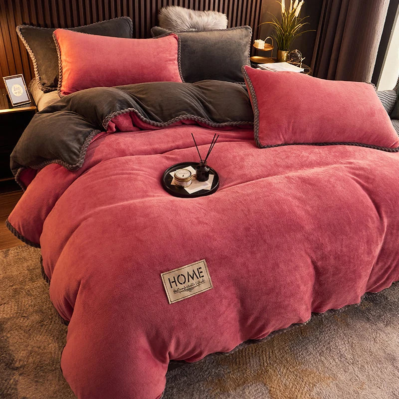 BowLift | PlushHaven Luxe Velvet Duvet Cover Set – Kingsize Warmth & Comfort