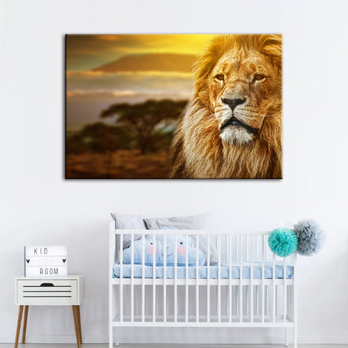 Unamused Lion - Canvas Wall Art Painting | Bowlift