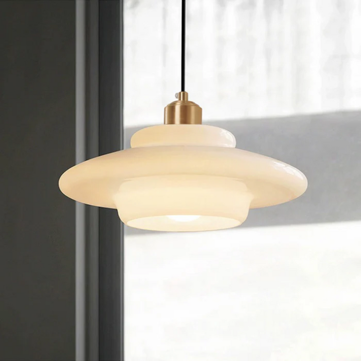 BowLift | White Glass Design Pendant Lamp
