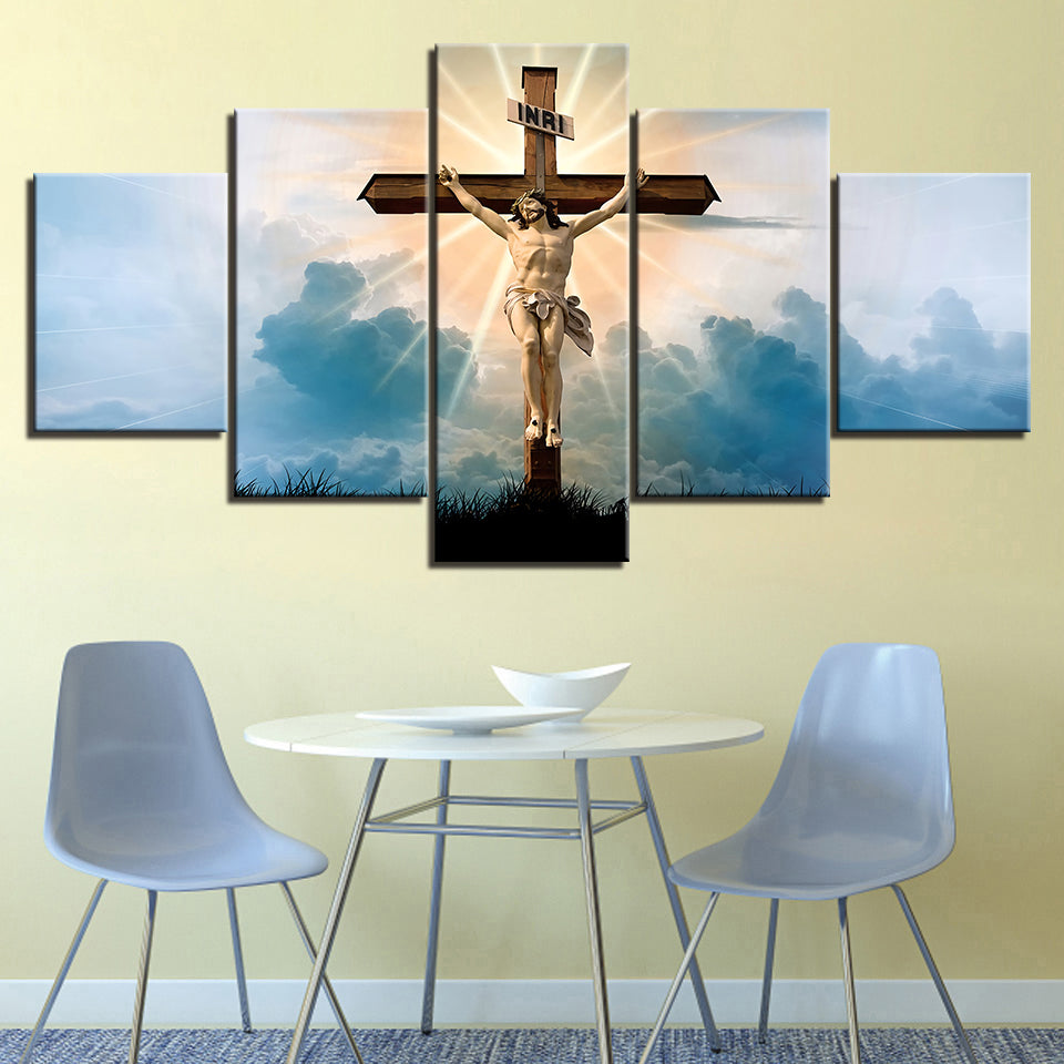Jesus On The Cross - Canvas Wall Art Painting | Bowlift