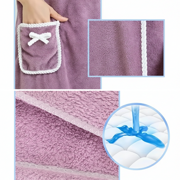 Highly Absorbent Fleece – Snap Button Fit – Soft Lightweight Comfort for Shower Gym & Travel Bowlift