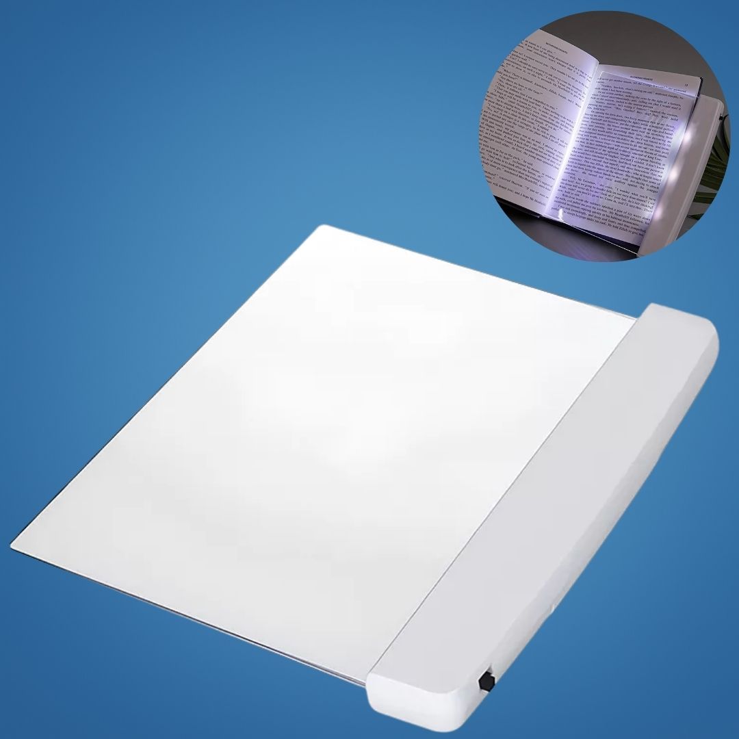 PageGlow | Flat LED Book Light – Glare‑Free Full‑Page Illumination – Slim Portable Design – Eye‑Care for Travellers & Bedtime Readers Bowlift