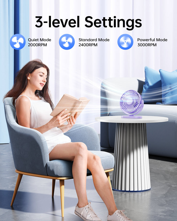 2-in-1 Hook & Desk Fan - 3-Speed with 360° Rotation | Bowlift