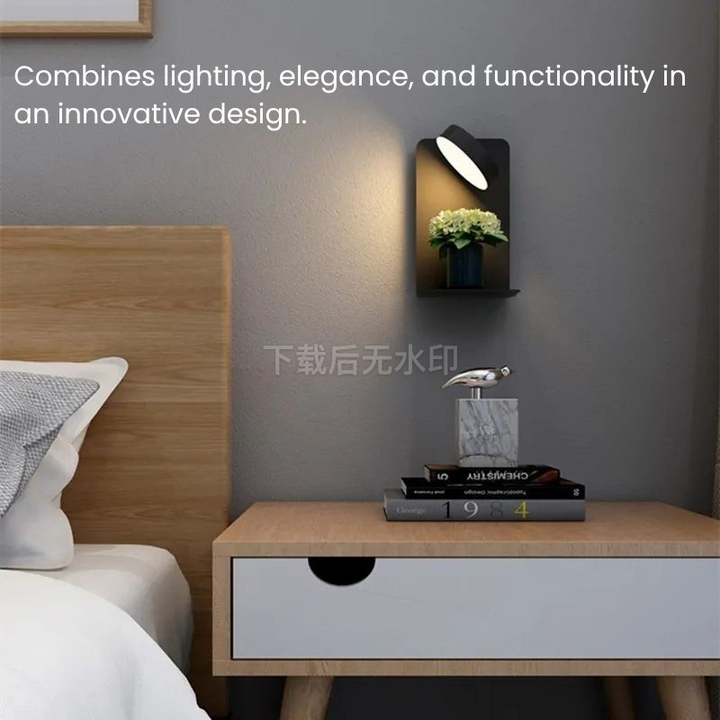 BowLift | LED Wall Light with Shelf | Soft Glow, Modern Design & Ideal for Creating a Festive Atmosphere in Your Bedroom