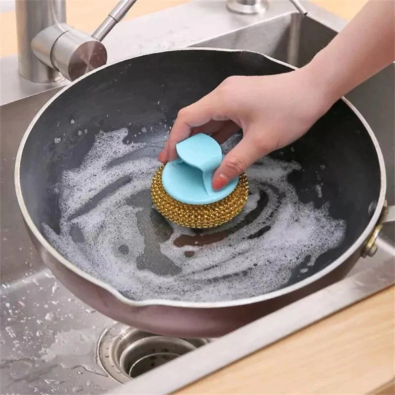 2 pcs Wire Ball Dish Cleaning Brush Bowlift