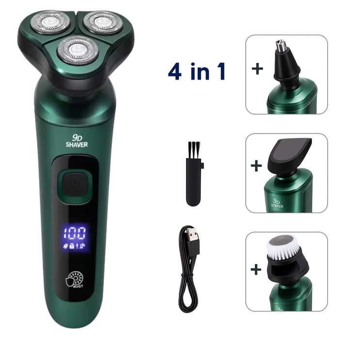 4-in-1 Grooming – Waterproof – LED Display – USB Rechargeable – Wet and Dry Shaving Bowlift