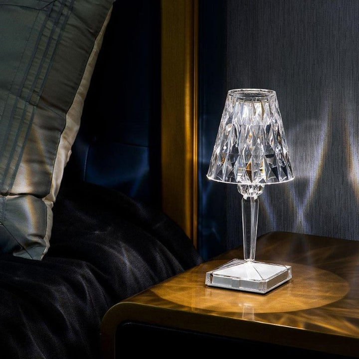 Crystal Table Lamp with Touch Control - LumeCrystal | Bowlift