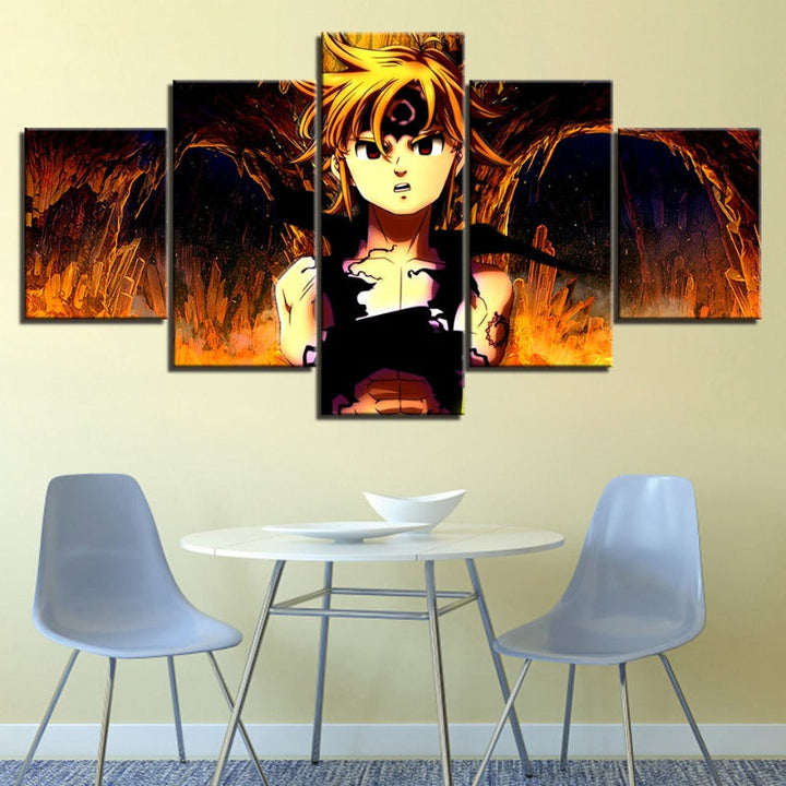 5 Piece Amazing The Seven Deadly Sins - Canvas Wall Art Painting | Bowlift