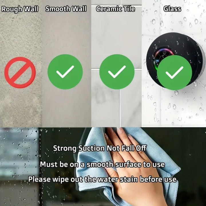 Mini Bluetooth Shower Speaker With LED Light | Bowlift