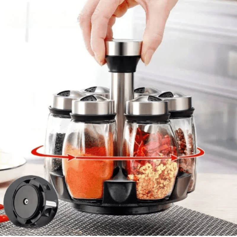 BowLift | Rotating Glass Spice Storage Set