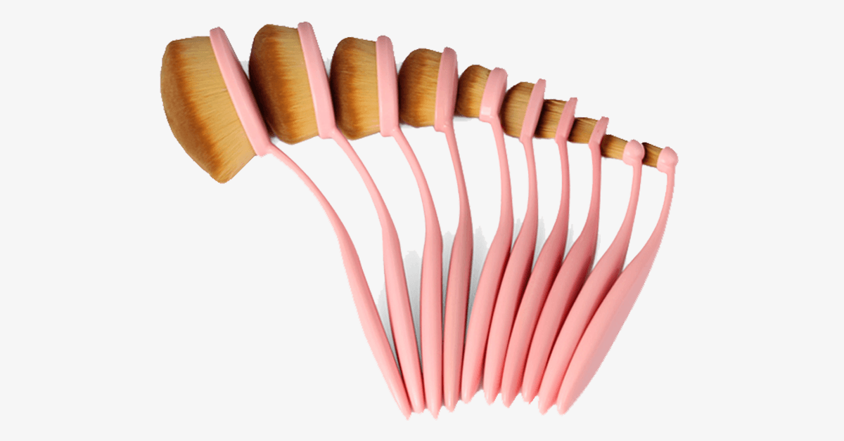 BowLift | 10-piece set of oval brushes in soft pink