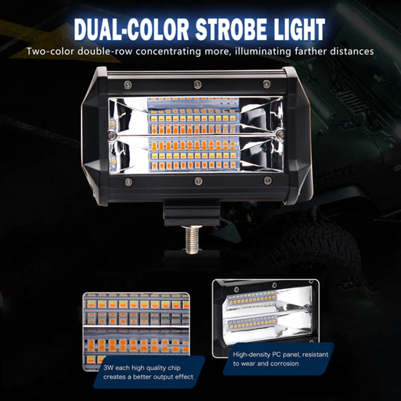 BowLift | 5 Inch Amber White Light Strobe Work Light Pods