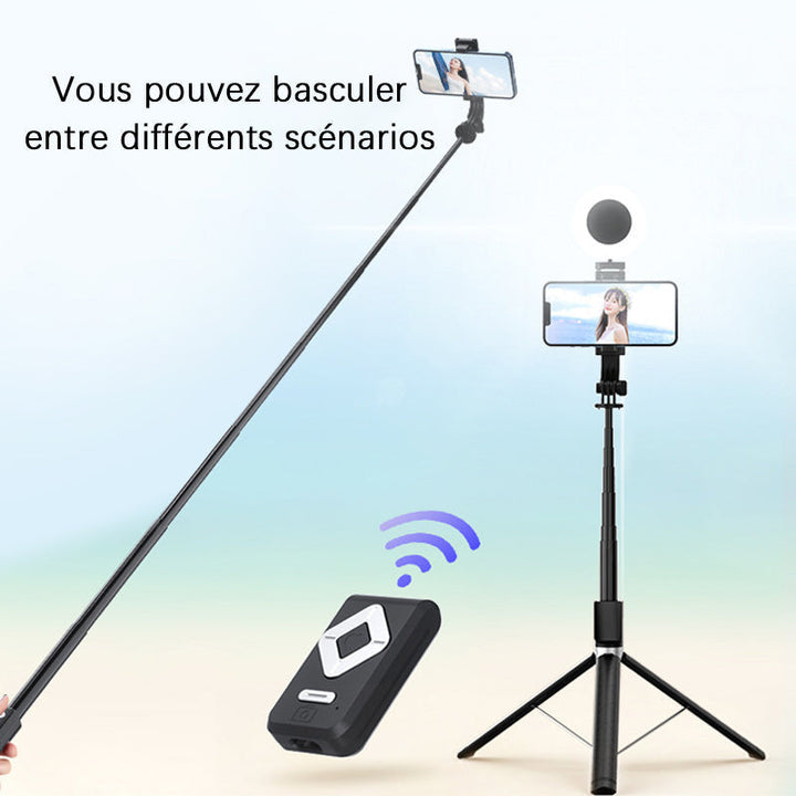 Selfie stick with LED additional light | Bowlift