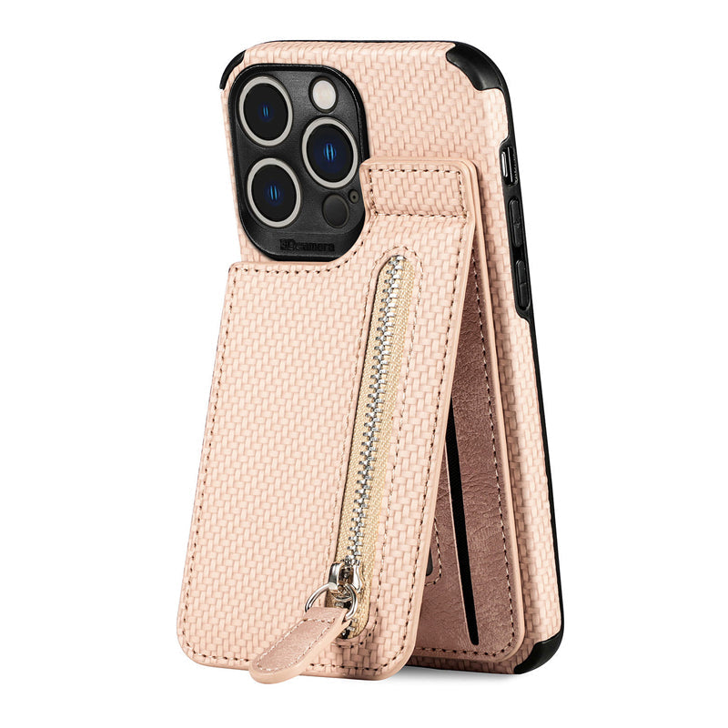 BowLift | Magnetic Zipper Wallet Cover With Credit Card Holder for iPhone