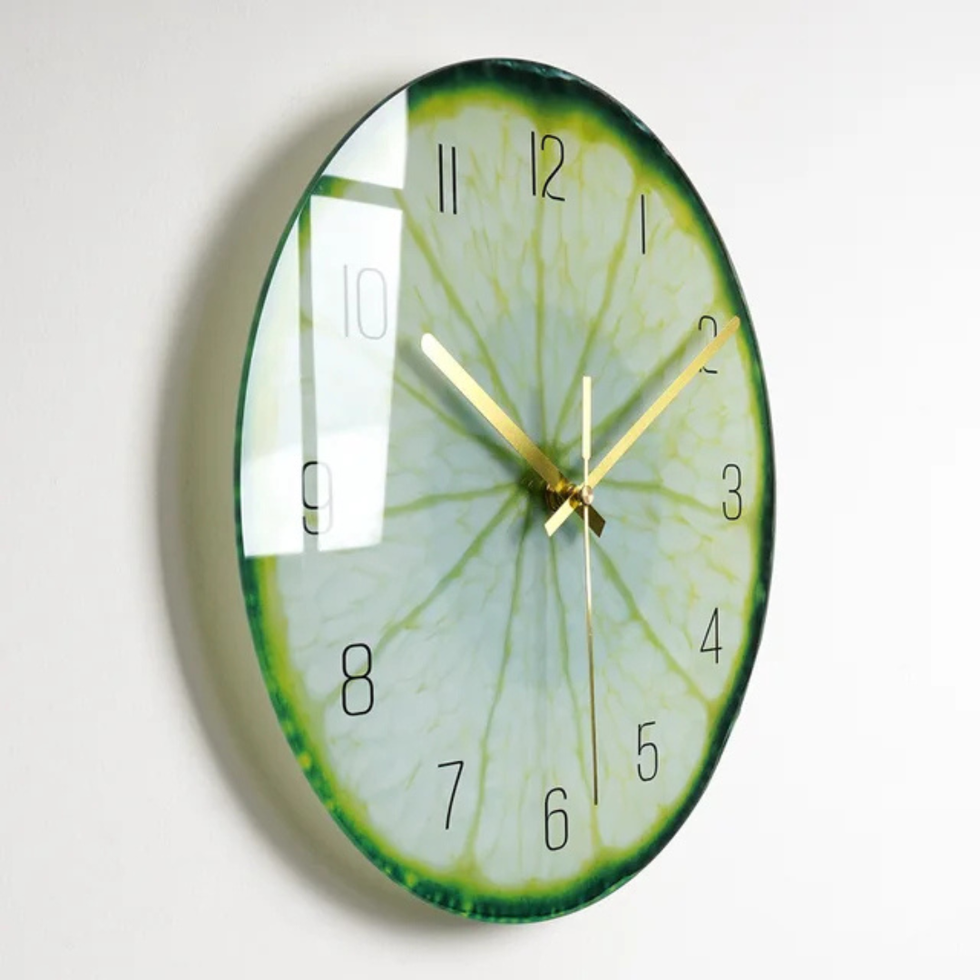 BowLift | Large Wall Clock Modern made of Glass | Elegant Kitchen Clock