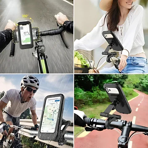 BowLift | SafeRide Waterproof Smartphone Holder – 360° Rotating for Bike and Rain Weather