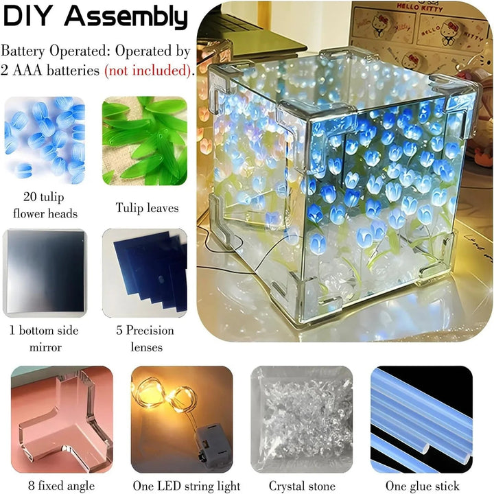 3D Tulip DIY Flower Cube Night Lamp | Bowlift