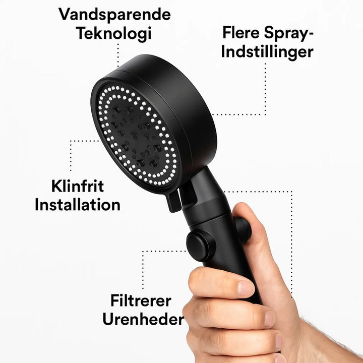 BowLift | HydroFlow Spa Showerhead Water-Saving Adjustable Features