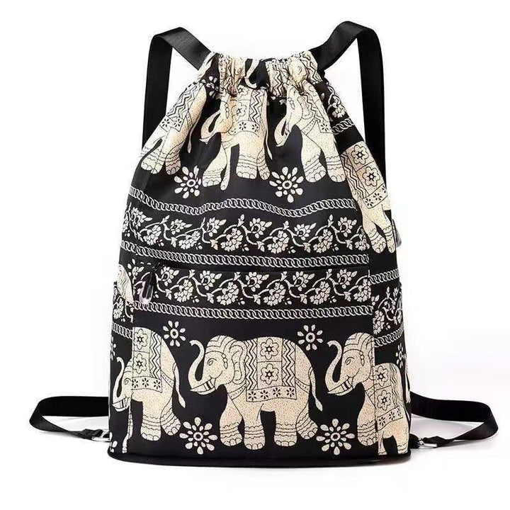 Drawstring shoulder bag in ethnic style | Bowlift