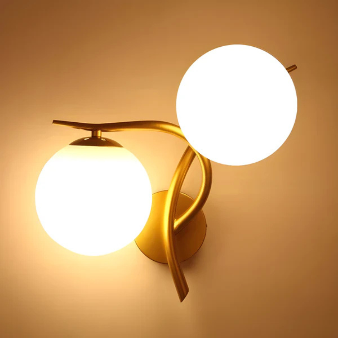 BowLift | Glass and Copper LED Wall Light with Warm White Glow