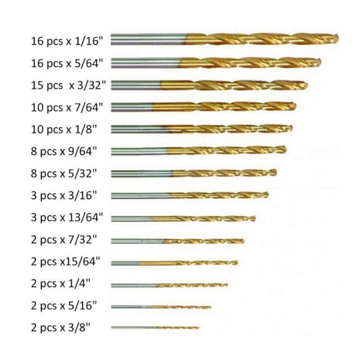 BowLift | Steel titanium-coated twist drill (99 pieces)