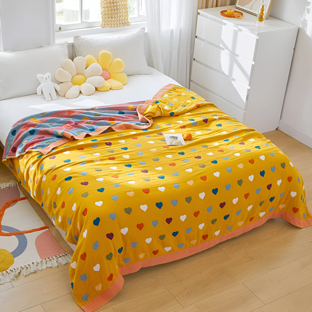 BowLift | Whimsical Hearts Reversible Cotton Blanket